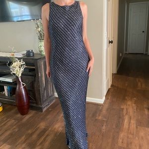 Stenay Blue Beaded Gown